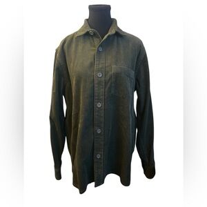 Express Olive Corduroy Button Down Shirt M EUC